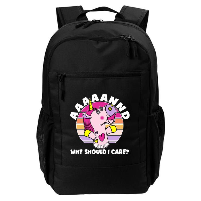 Funny Unicorn Puppet Aaaaand Why Should I Care Backpack