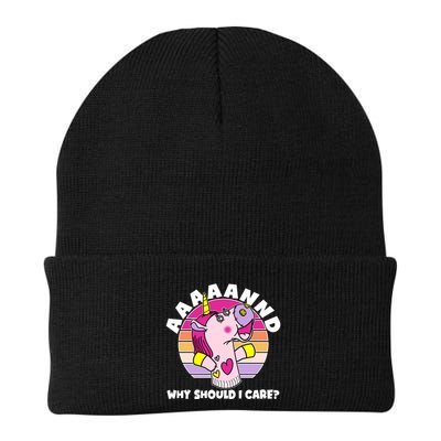 Funny Unicorn Puppet Aaaaand Why Should I Care Beanie