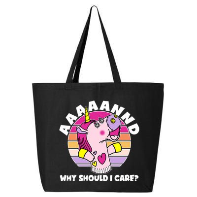 Funny Unicorn Puppet Aaaaand Why Should I Care 25L Jumbo Tote