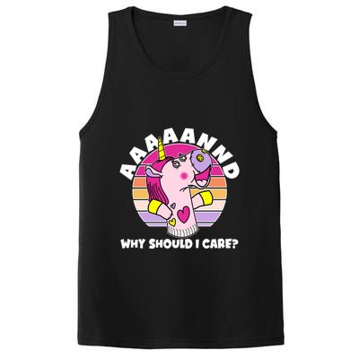 Funny Unicorn Puppet Aaaaand Why Should I Care PosiCharge Competitor Tank