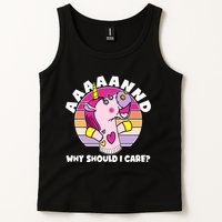 Funny Unicorn Puppet Aaaaand Why Should I Care Tank Top