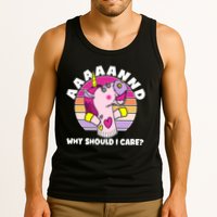 Funny Unicorn Puppet Aaaaand Why Should I Care Tank Top