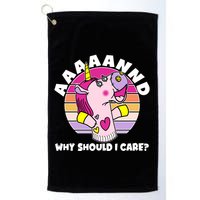 Funny Unicorn Puppet Aaaaand Why Should I Care Golf Towel