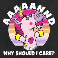Funny Unicorn Puppet Aaaaand Why Should I Care Microfiber Hand Towel