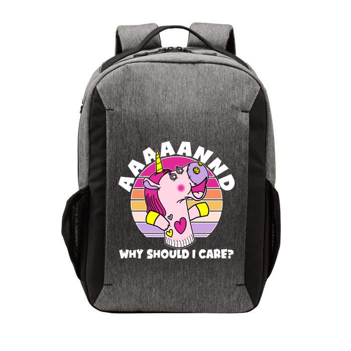 Funny Unicorn Puppet Aaaaand Why Should I Care Vector Backpack