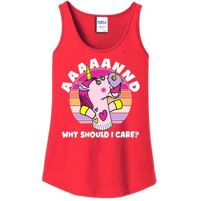 Funny Unicorn Puppet Aaaaand Why Should I Care Ladies Essential Tank