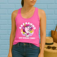 Funny Unicorn Puppet Aaaaand Why Should I Care Womens Tank Top