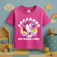 Funny Unicorn Puppet Aaaaand Why Should I Care Toddler T-Shirt