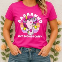 Funny Unicorn Puppet Aaaaand Why Should I Care Womens T-Shirt