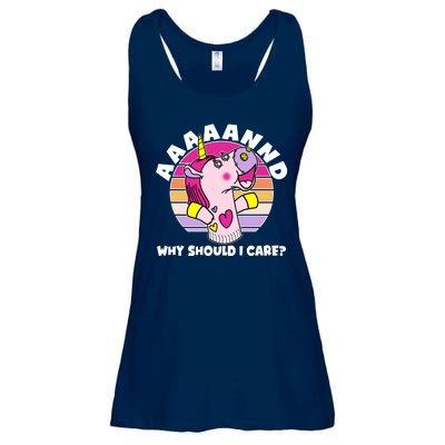 Funny Unicorn Puppet Aaaaand Why Should I Care Ladies Essential Flowy Tank