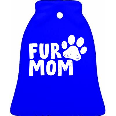 Fur Mom Ceramic Bell Ornament