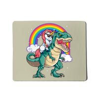 Funny Unicorn Riding T Rex Dinosaur Gift For Boys Girls Men Women Rainbow Gift Mousepad