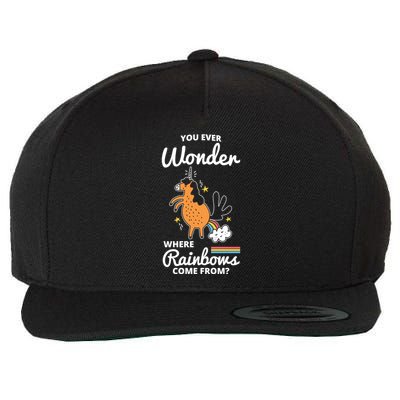 Fun Unicorn Rainbow Fart Poop Where Rainbows From Joke Gift Great Gift Wool Snapback Cap
