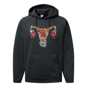 Floral Uterus Rights Feminist Performance Fleece Hoodie