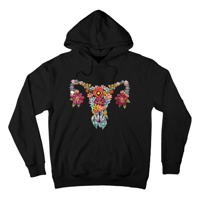 Floral Uterus Rights Feminist Hoodie