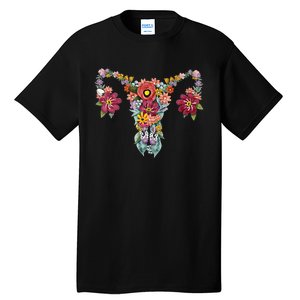 Floral Uterus Rights Feminist Tall T-Shirt