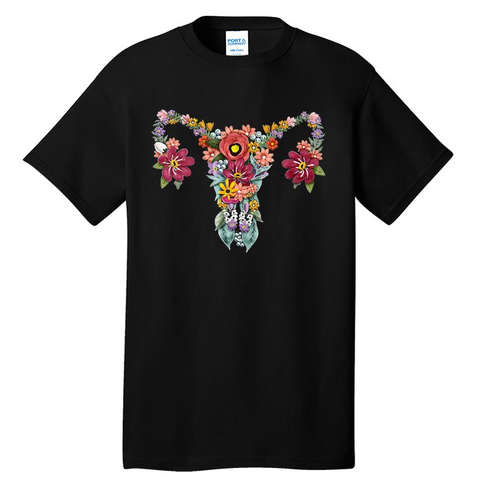 Floral Uterus Rights Feminist Tall T-Shirt