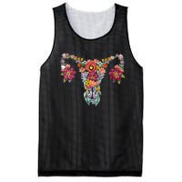 Floral Uterus Rights Feminist Mesh Reversible Basketball Jersey Tank