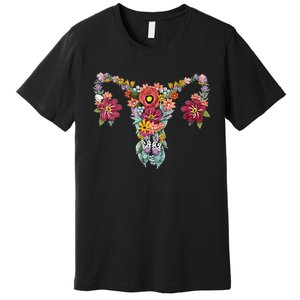 Floral Uterus Rights Feminist Premium T-Shirt