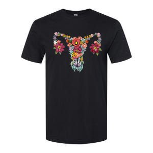 Floral Uterus Rights Feminist Softstyle CVC T-Shirt