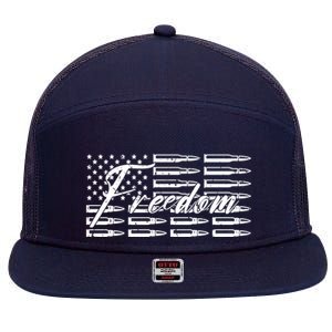 Freedom United States Gun Bullets 7 Panel Mesh Trucker Snapback Hat