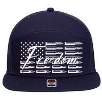 Freedom United States Gun Bullets 7 Panel Mesh Trucker Snapback Hat