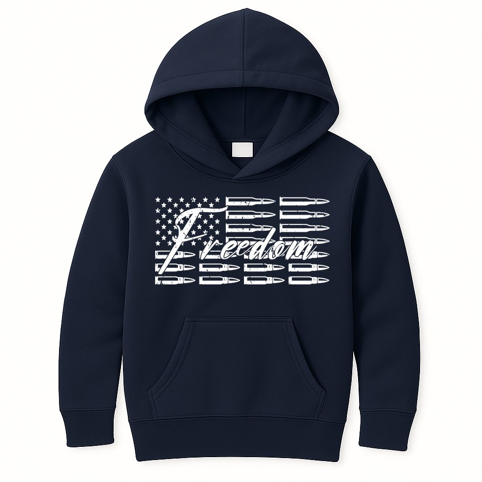 Freedom United States Gun Bullets Kids Hoodie