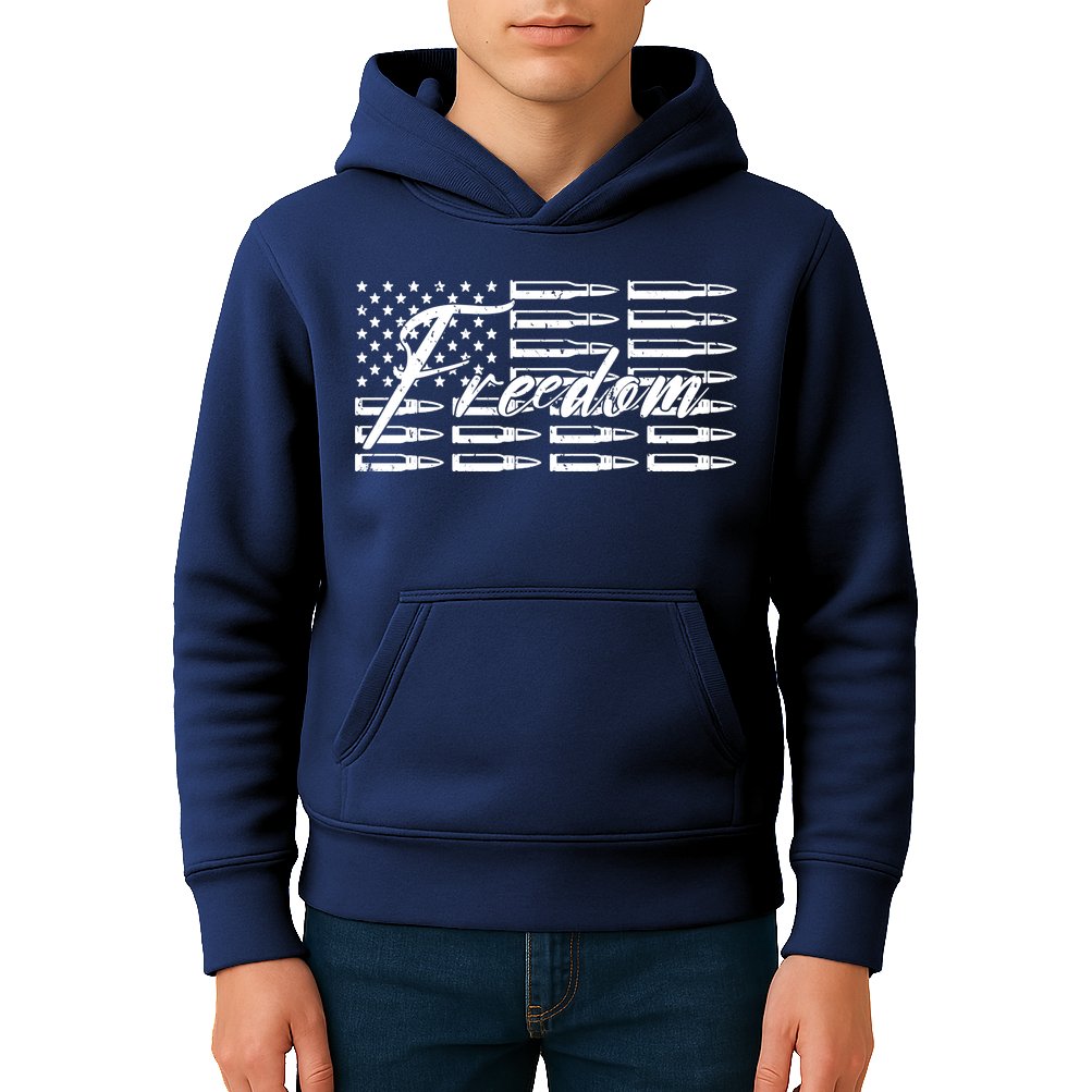 Freedom United States Gun Bullets Kids Hoodie