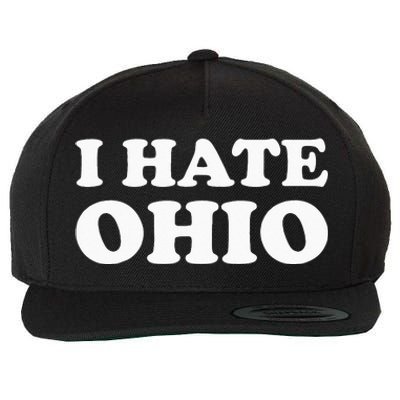 Funny US State Souvenir I Hate Ohio Wool Snapback Cap