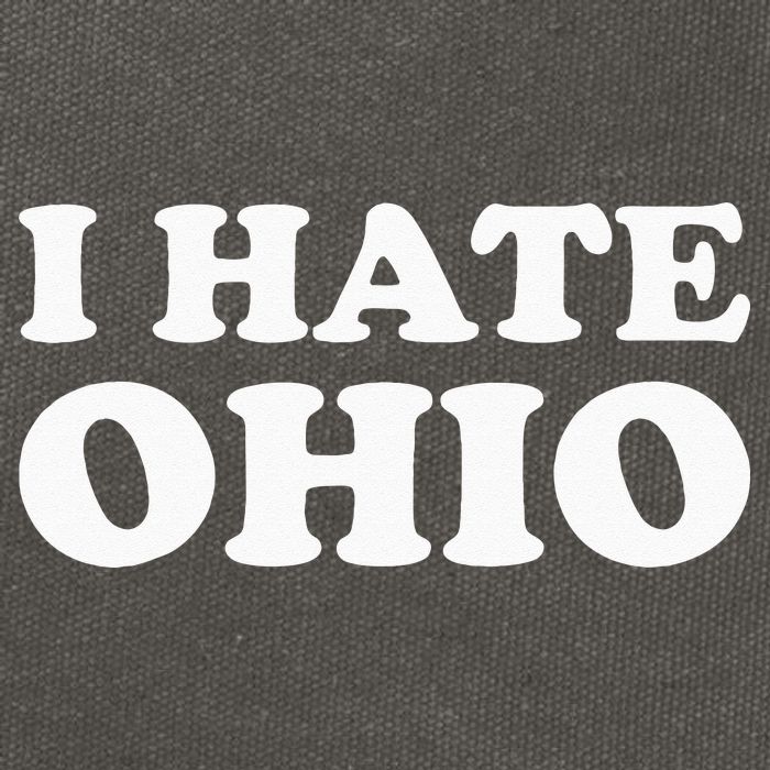 Funny US State Souvenir I Hate Ohio Cotton Canvas Backpack