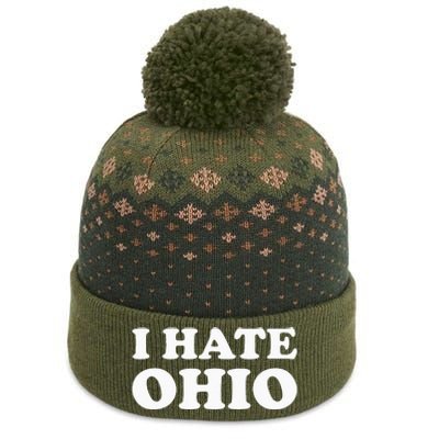 Funny US State Souvenir I Hate Ohio The Baniff Cuffed Pom Beanie