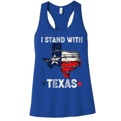 Flag Usa State Of Texas I Stand With Texas Women's Racerback Tank