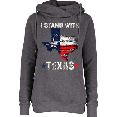 Flag Usa State Of Texas I Stand With Texas Womens Funnel Neck Pullover Hood