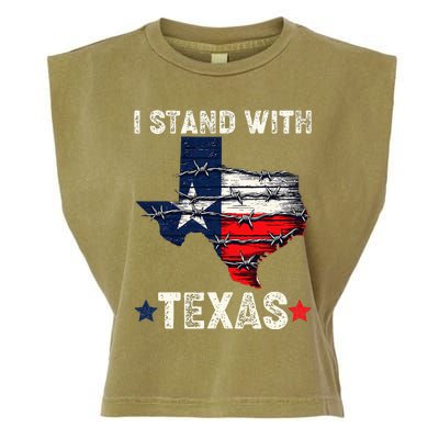 Flag Usa State Of Texas I Stand With Texas Garment-Dyed Women's Muscle Tee