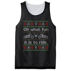 Funny Ugly Sweater Christmas Motorcycle Hog Biker Gift Mesh Reversible Basketball Jersey Tank