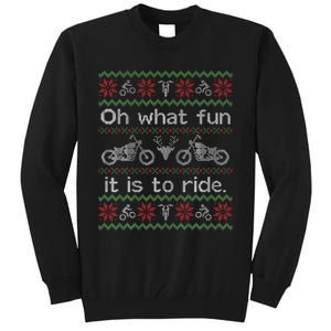 Funny Ugly Sweater Christmas Motorcycle Hog Biker Gift Tall Sweatshirt