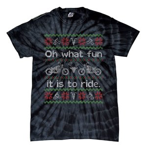 Funny Ugly Sweater Christmas Motorcycle Hog Biker Gift Tie-Dye T-Shirt