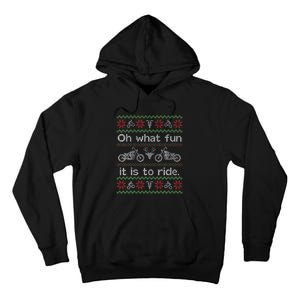 Funny Ugly Sweater Christmas Motorcycle Hog Biker Gift Tall Hoodie