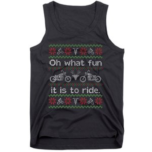 Funny Ugly Sweater Christmas Motorcycle Hog Biker Gift Tank Top