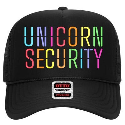 Funny Unicorn Security Halloween Mom Daughter High Crown Mesh Back Trucker Hat