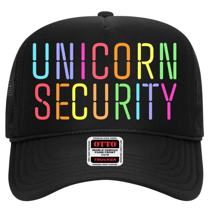 Funny Unicorn Security Halloween Mom Daughter High Crown Mesh Back Trucker Hat