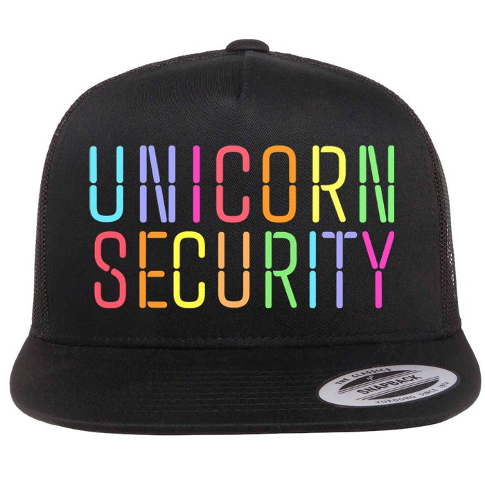 Funny Unicorn Security Halloween Mom Daughter Flat Bill Trucker Hat