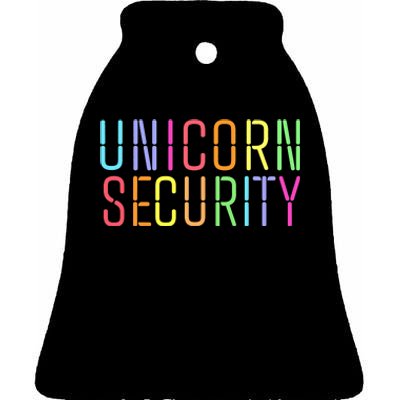 Funny Unicorn Security Halloween Mom Daughter Ceramic Bell Ornament