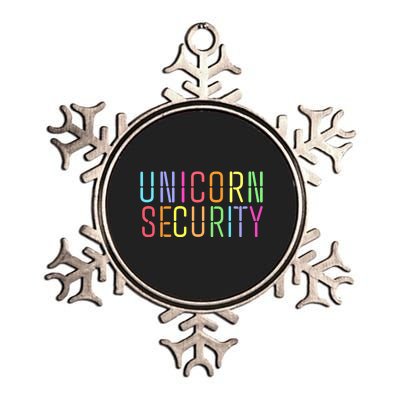 Funny Unicorn Security Halloween Mom Daughter Metallic Star Ornament