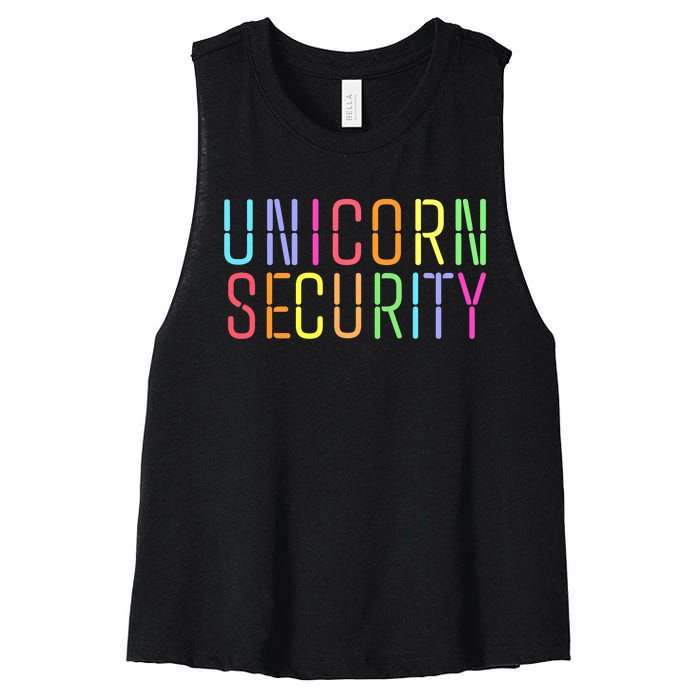 Funny Unicorn Security Halloween Mom Daughter Women's Racerback Cropped Tank