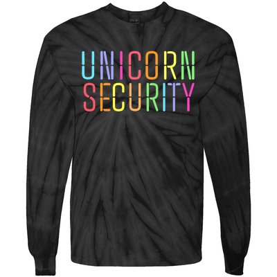 Funny Unicorn Security Halloween Mom Daughter Tie-Dye Long Sleeve Shirt