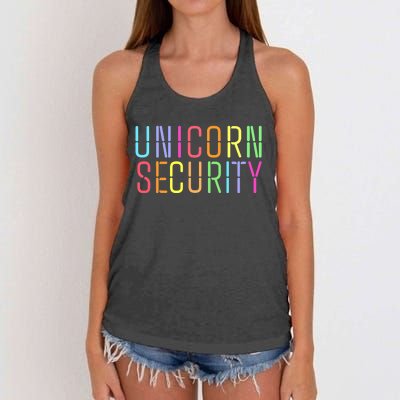 Funny Unicorn Security Halloween Mom Daughter Women's Knotted Racerback Tank