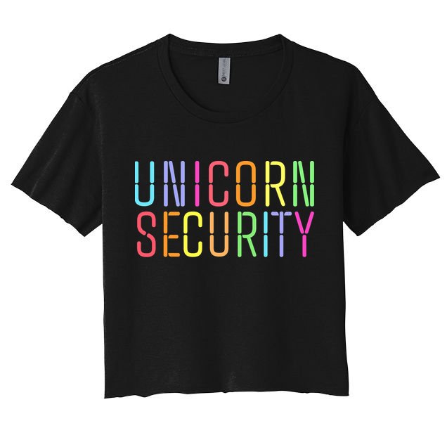 Funny Unicorn Security Halloween Mom Daughter Crop Top