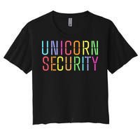 Funny Unicorn Security Halloween Mom Daughter Women's Crop Top Tee