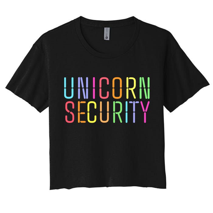 Funny Unicorn Security Halloween Mom Daughter Women's Crop Top Tee